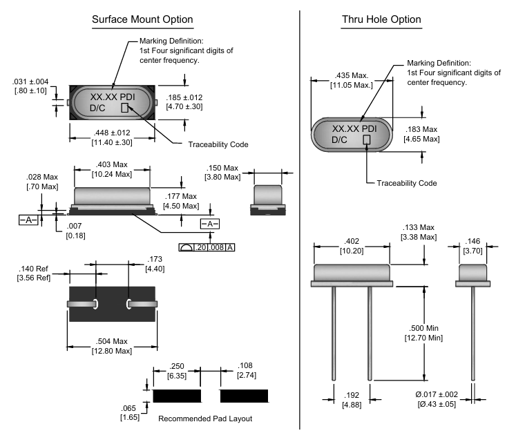 PDI L4系列石英晶體振蕩器 PDI L4系列石英晶體振蕩器